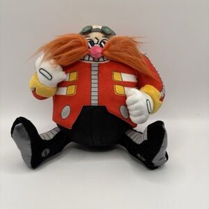 Kidrobot Sonic The Hedgehog RARE Fuzzy Mustache Dr. Eggman Phunny Plush 8"